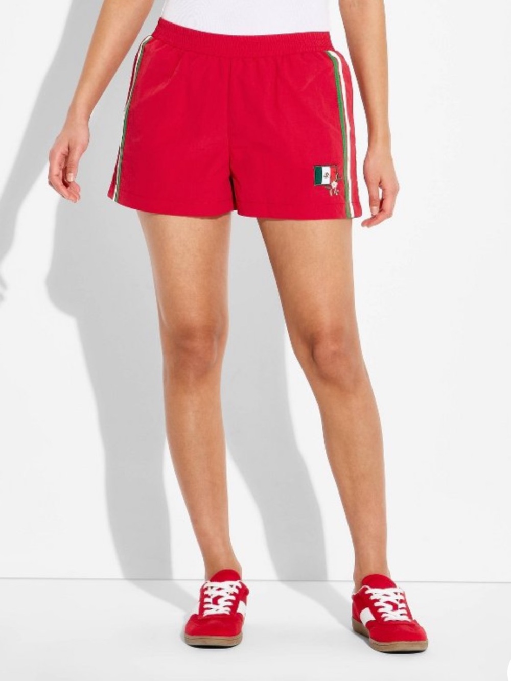 Women's Mexico Track Graphic Pull-On Shorts X-Large Red White Green